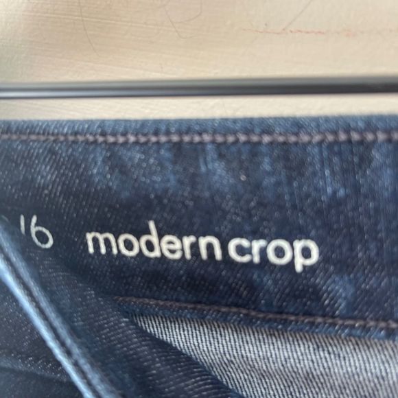 Ann Taylor LOFT Modern Crop Jeans Dark Blue Wash Denim Pants Women Waist Size 31 - Picture 10 of 12